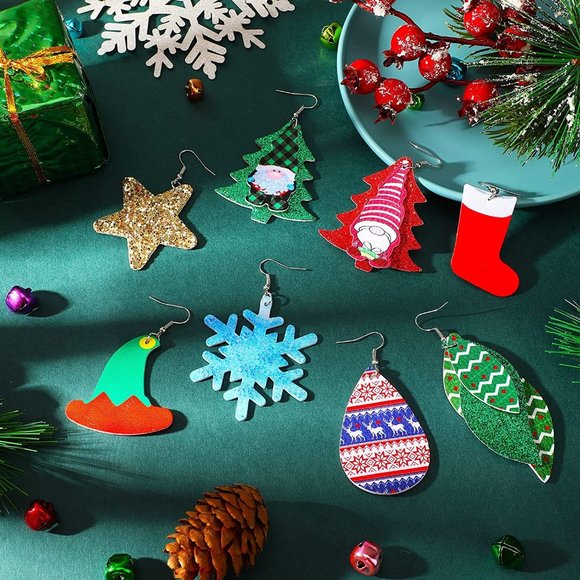 New 24 Pairs Seasonal Fall Faux Leather Earrings Teardrop Earrings Sunfl… - Picture 4 of 7